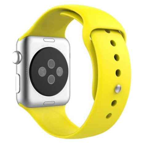 Curea iUni compatibila cu Apple Watch 1/2/3/4/5/6/7, 42mm, Silicon, Yellow